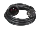 Perel - Rallonge - 3G1,5mm² - Schuko M/F - Noir - 3m