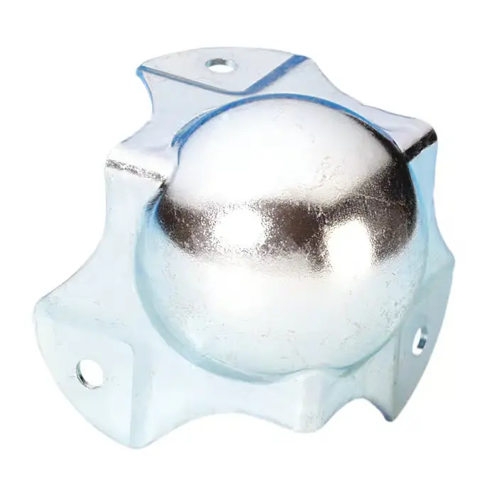 Adam Hall - 4124 - Coin Boule 3 pattes avec passage de profilé 30mm - zinc