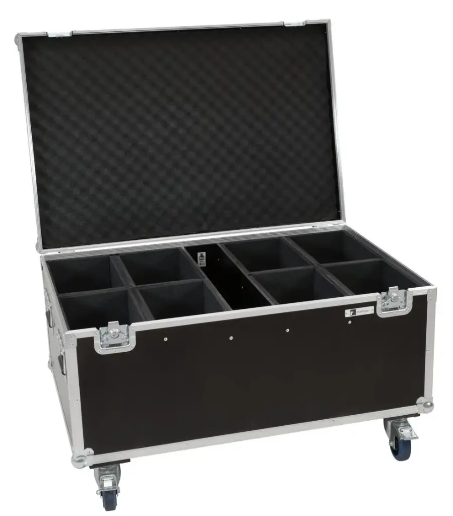 ROADINGER Flightcase 8 x LED IP PAR, à roulettes