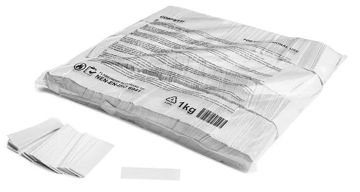 Magic FX - Confettis papier - 1kg - rectangle 55x17mm - blanc