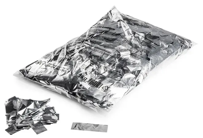 Magic FX - Confettis métallique - 1kg - rectangle 55x17mm - Argenté