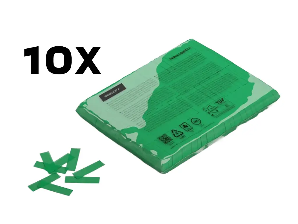 Magic FX - Confettis papier - 10kg - rectangle 55x17mm - vert foncé