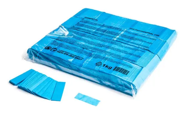 Magic FX - Confettis papier - 1kg - rectangle 55x17mm - Bleu clair