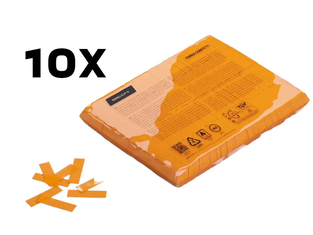 Magic FX - Confettis papier - 10kg - rectangle 55x17mm - orange