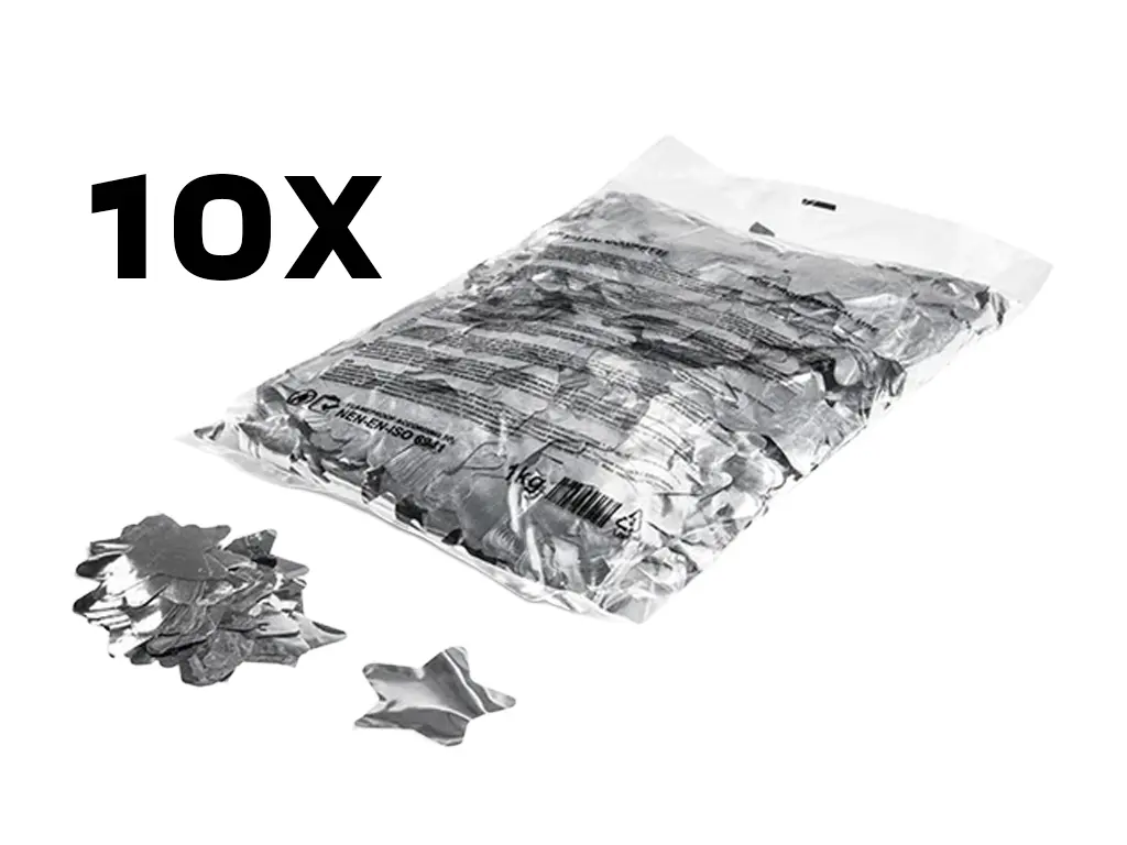 Magic FX - Confettis Métallisés - 10kg - Etoiles - Argenté