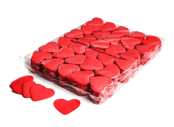 Magic FX - Confettis papier - 1kg - Coeurs - Rouge