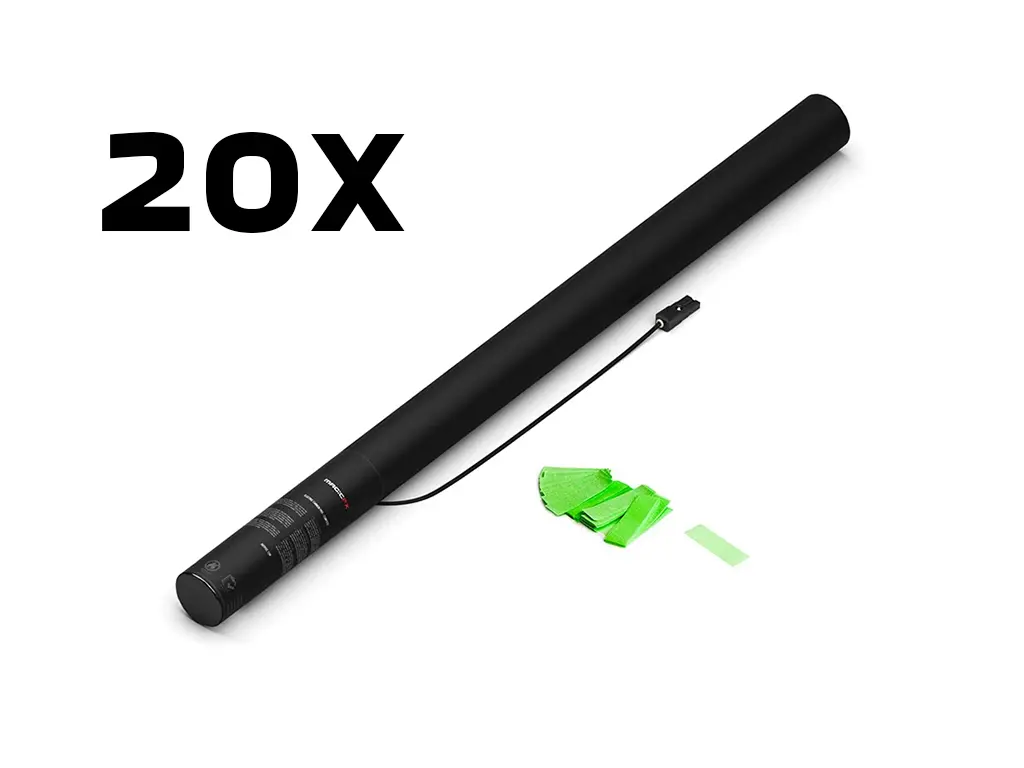 Magic FX - EC04GRF - 20 Canons à confettis - 80cm - Vert fluo