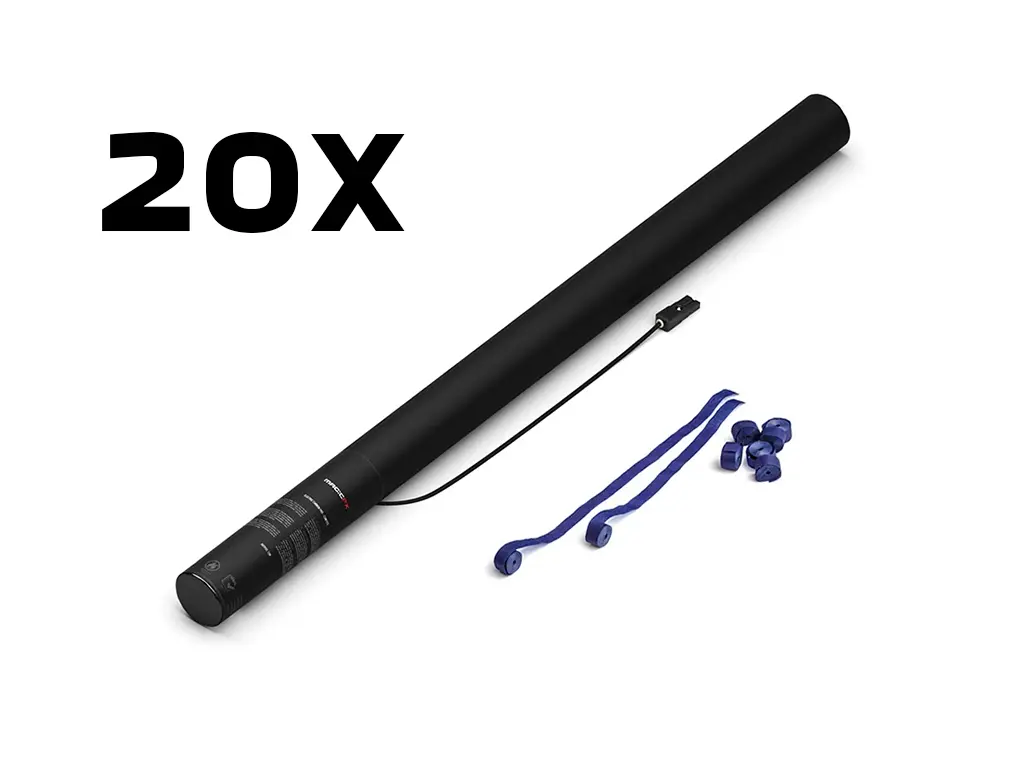 Magic FX - ES04DB - 20 Canons à serpentins - 80cm - Bleu foncé