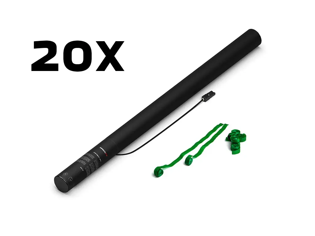 Magic FX - ES04DG - 20 Canons à serpentins - 80cm - Vert foncé