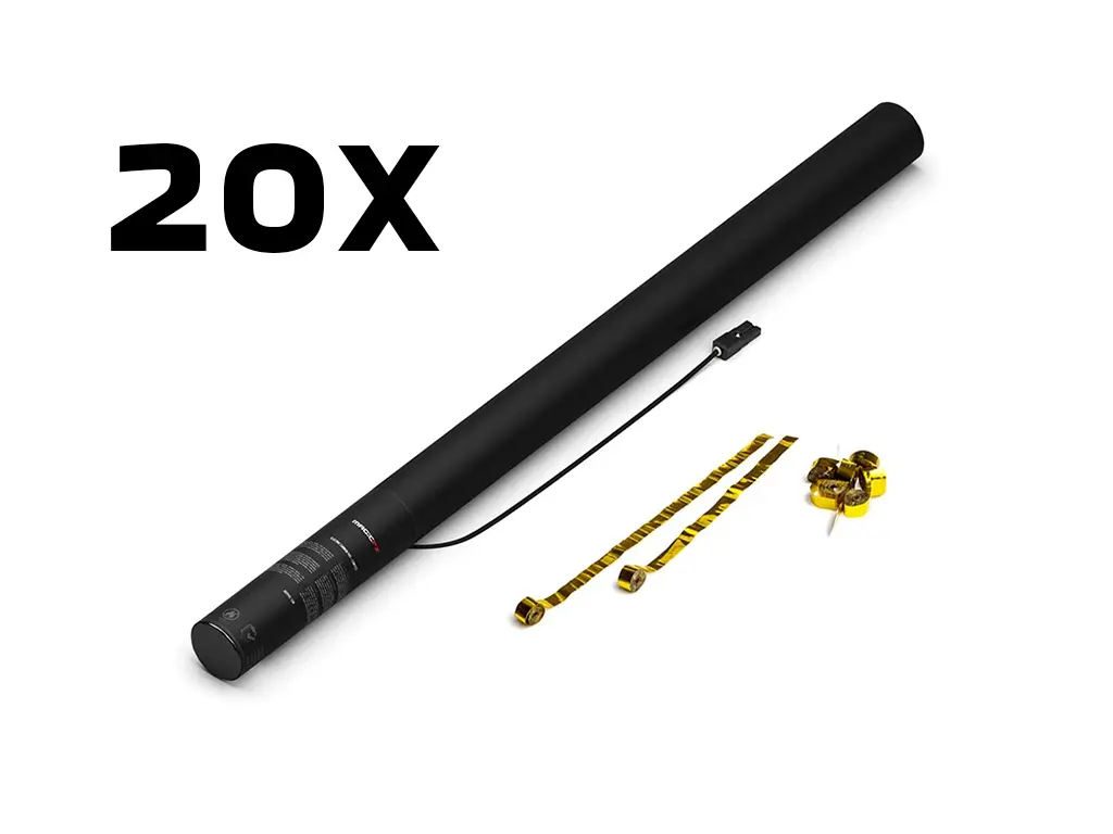 Magic FX - ES04GLM - 20 Canons à serpentins - 80cm - Doré