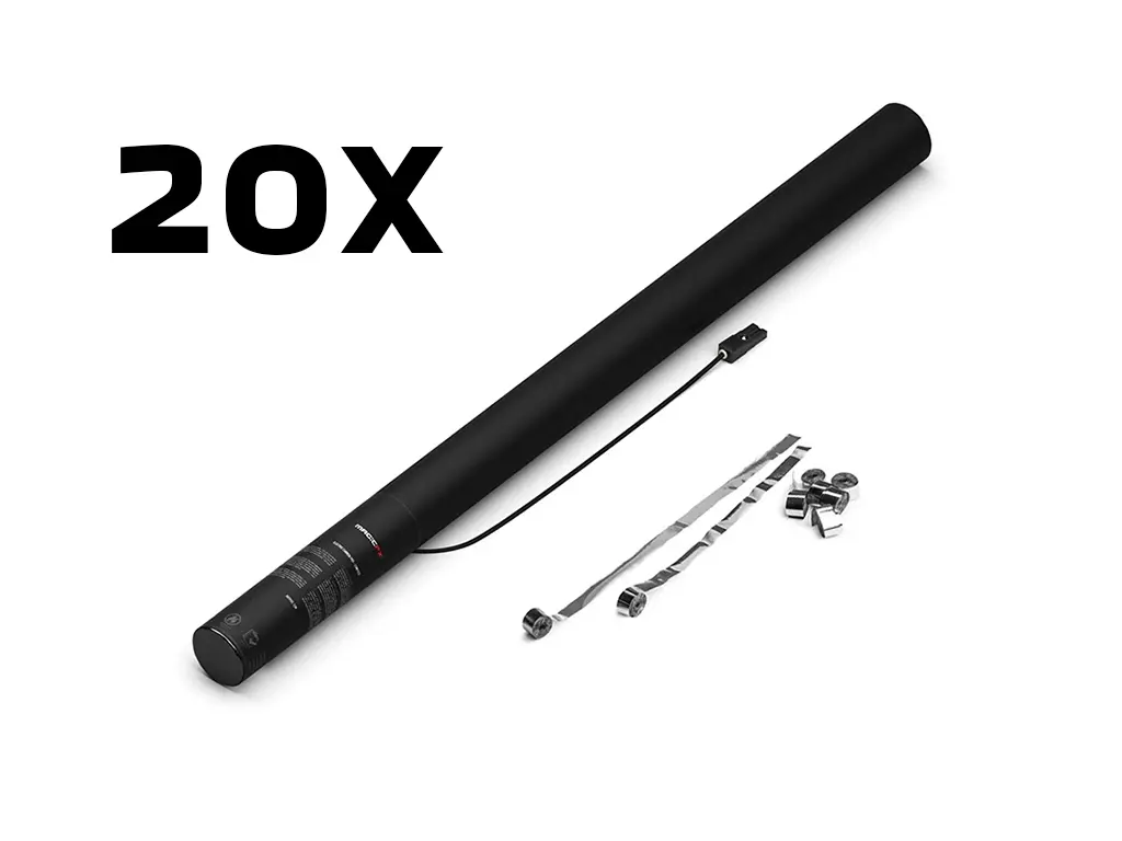 Magic FX - ES04SLM - 20 Canons à serpentins - 80cm - Argenté