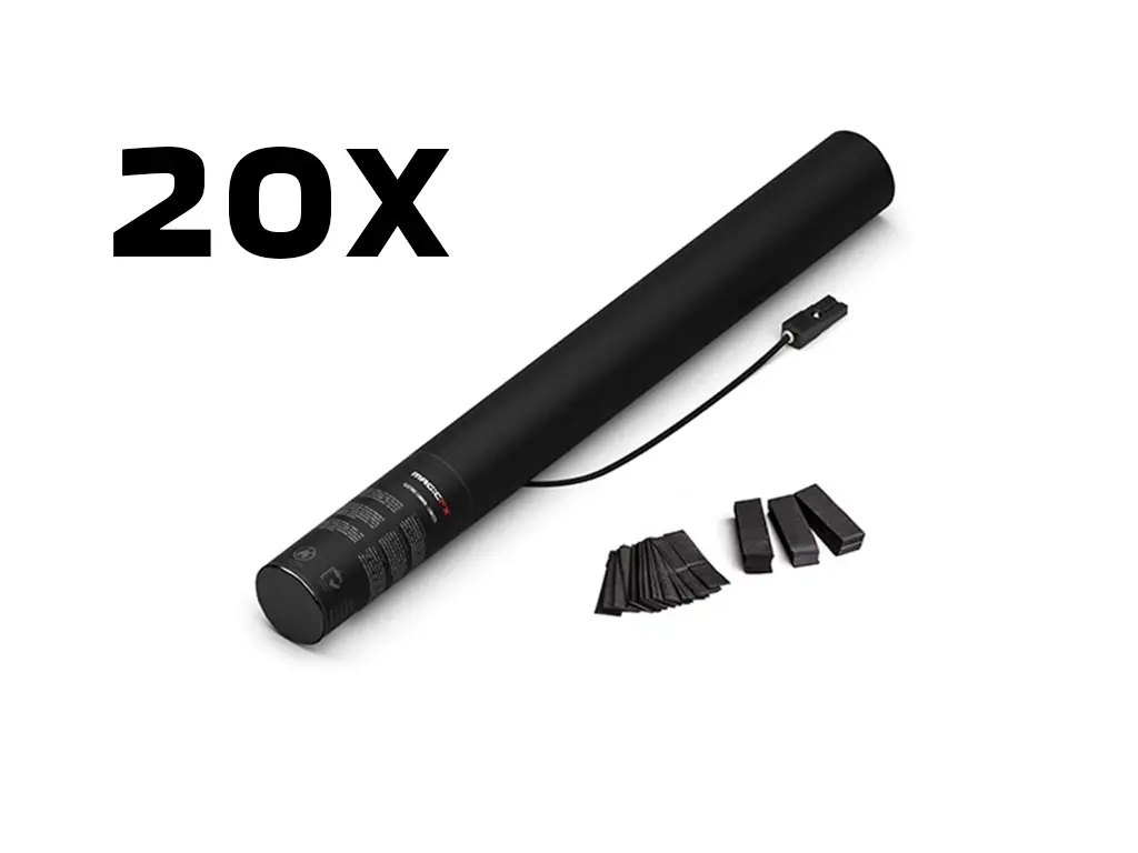 Magic FX - 20 Canons à confettis - 50cm - Noir