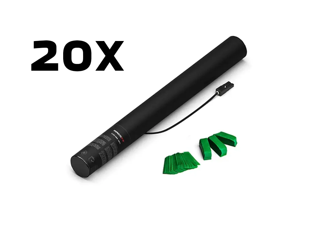 Magic FX - 20 Canons à confettis - 50cm - Vert foncé