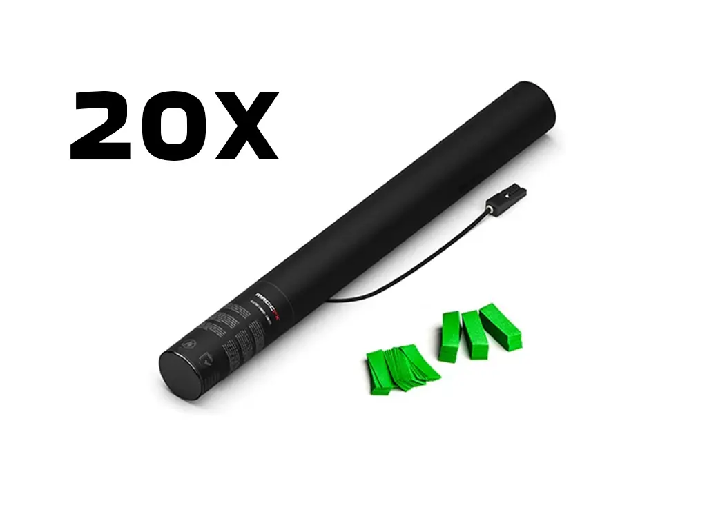 Magic FX - 20 Canons à confettis - 50cm - Vert clair