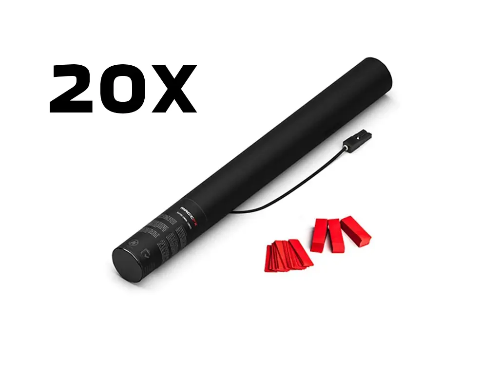 Magic FX - 20 Canons à confettis - 50cm - Rouge