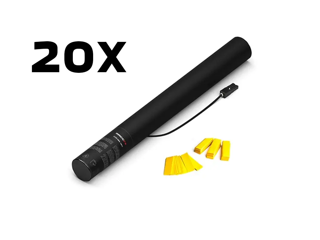 Magic FX - 20 Canons à confettis - 50cm - Jaune