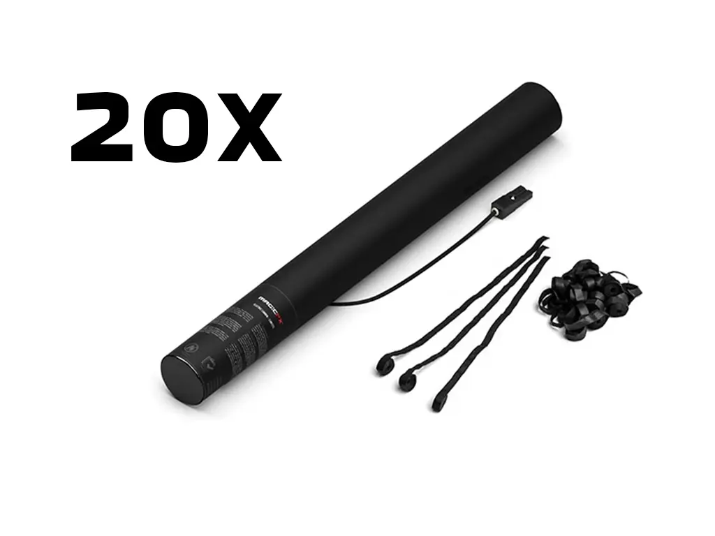 Magic FX - 20 Canons à serpentins - 50cm - Noir