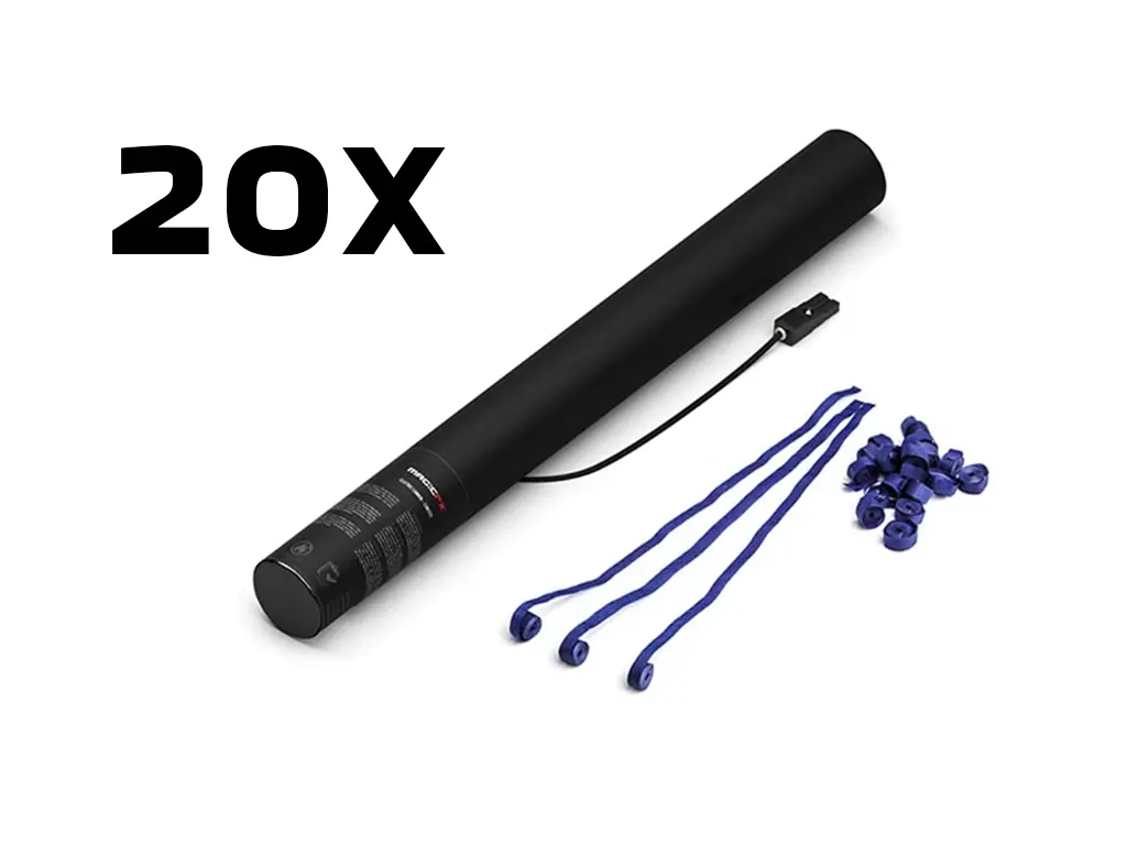 Magic FX - 20 Canons à serpentins - 50cm - Bleu foncé