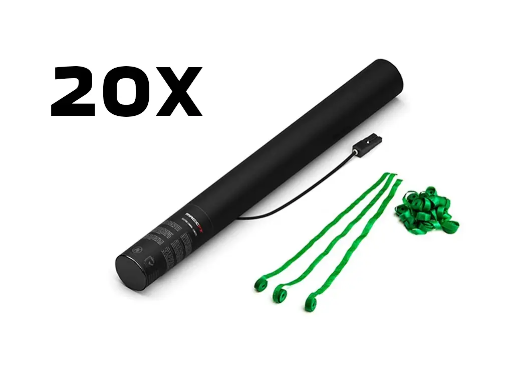 Magic FX - 20 Canons à serpentins - 50cm - Vert foncé