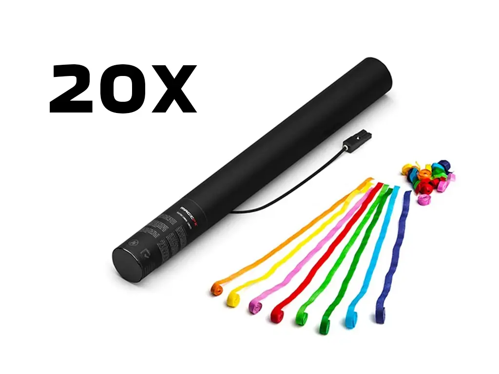 Magic FX - 20 Canons à serpentins - 50cm - Multi couleurs
