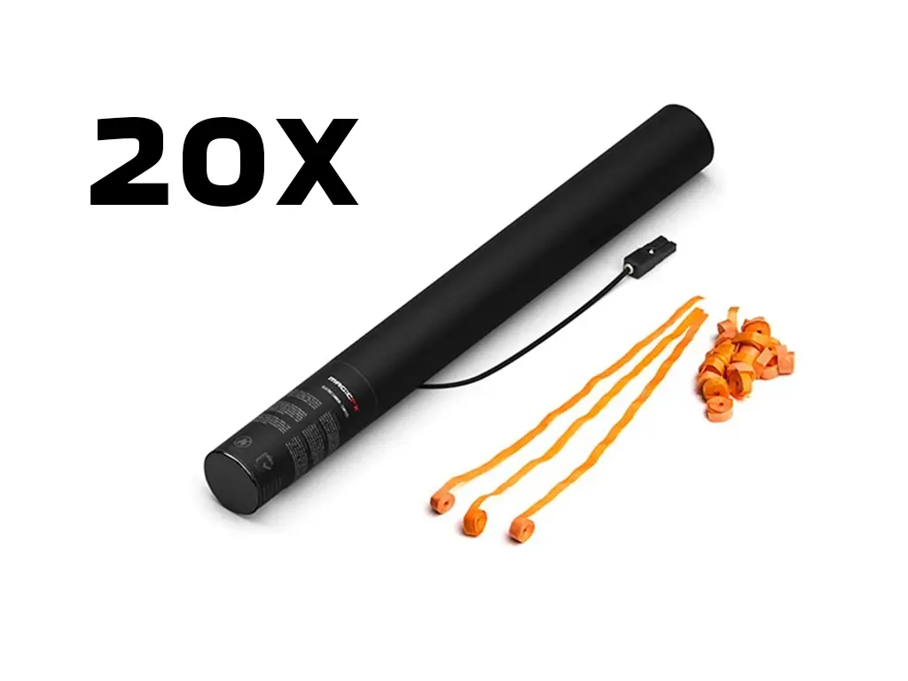 Magic FX - 20 Canons à serpentins - 50cm - Orange