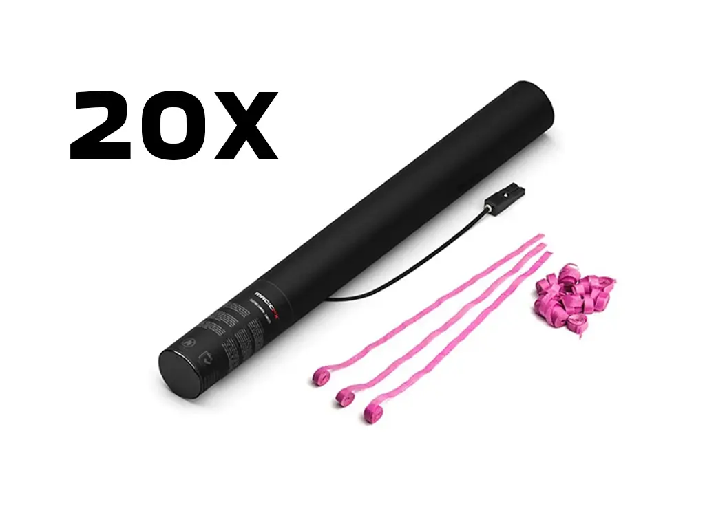 Magic FX - 20 Canons à serpentins - 50cm - Rose