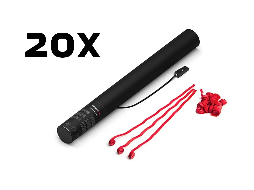Magic FX - 20 Canons à serpentins - 50cm - Rouge