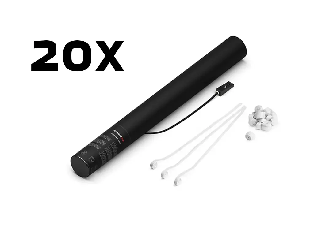 Magic FX - 20 Canons à serpentins - 50cm - Blanc