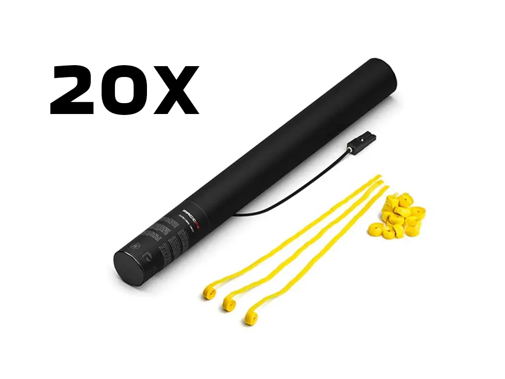 Magic FX - 20 Canons à serpentins - 50cm - Jaune