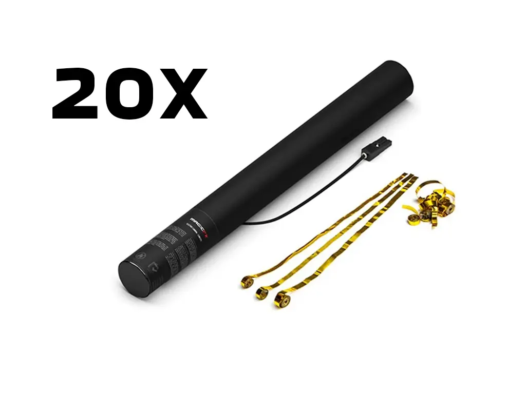 Magic FX - 20 Canons à serpentins - 50cm - Doré