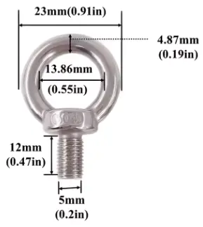 Boulon à anneau - inox - œillet de levage - M5