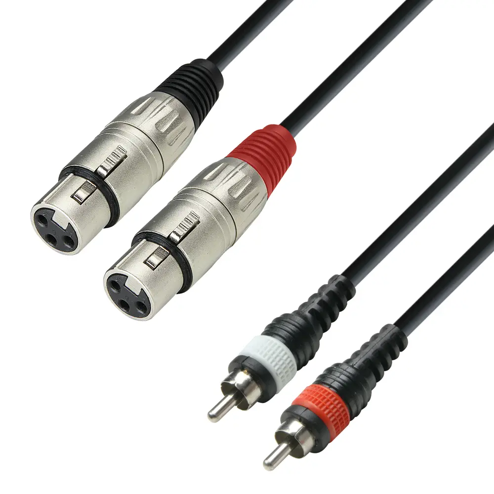 Adam Hall - 3STAR TFC 0300 > 2x RCA mâle > 2x XLR femelle 3 pins - câble 3m 