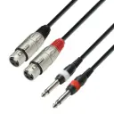 Adam Hall - 3STAR TFP 0100 > 2x jack 6,3mm mono/TS mâle > 2x XLR femelle 3 pins - câble 1m