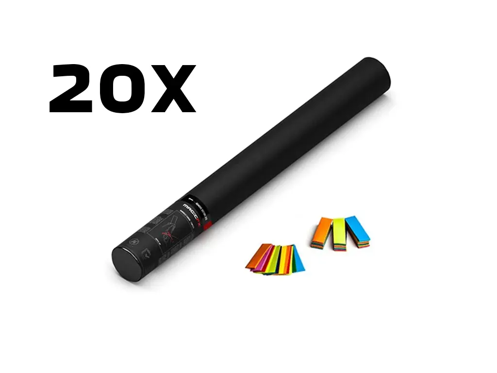 Magic FX - 20 Canons à confettis manuel - 50cm - Multicolor