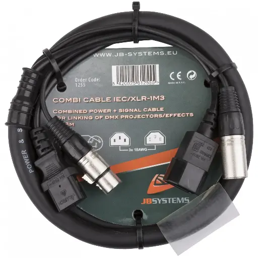 [B01255] Hilec - COMBI CABLE IEC/XLR - DMX - 1,3M