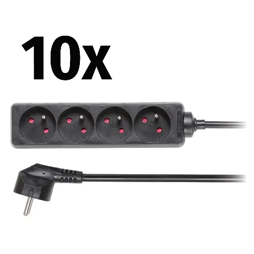 10x Perel - Multiprises 4 prises - 5m - 3G1,5