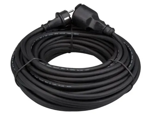 Perel - Rallonge - 3G1,5mm² - Schuko M/F - Noir - 25m