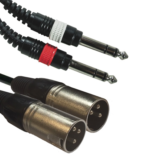 [1611000033] Accu Cable - AC-2J6S-2XM/3 2x jack Stereo 6,3/2x XLR