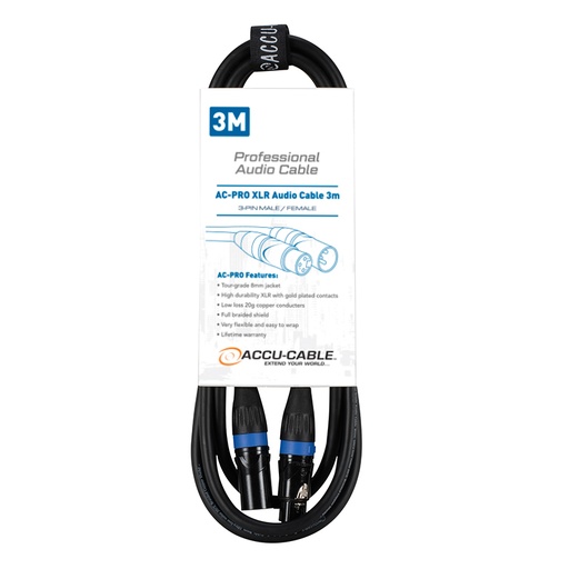[1611000066] Accu Cable - AC-PRO XLR audio cable 3,0m