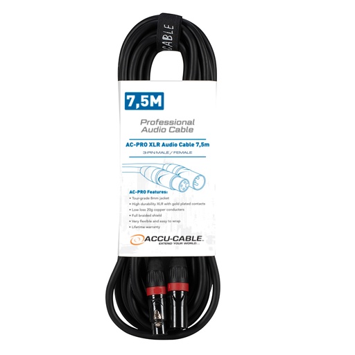 [1611000074] Accu Cable - AC-PRO XLR audio cable 7,5m