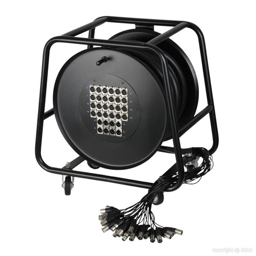 [AH K32C30D] Adam Hall Cables - Boîtier de Scène sur Enrouleur - 24/8 - 30 m