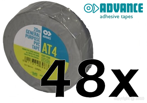 [TS AD4-0019-0020-16-48x] Advance - Tape AT4 - 19mm x 20m - Gris - 48 pièces