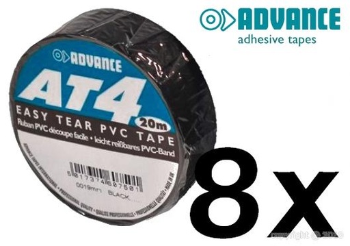 [TS AD4-0019-0020-02] Advance - Tape AT4 - 19mm x 20m - Noir - 8 pièces