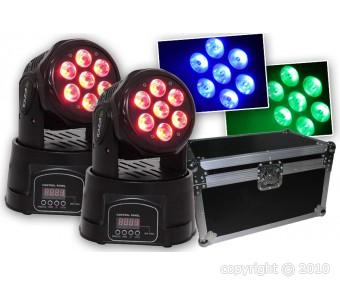 [L PARTY-WASH7-PROMOPACK2] Party Light - Promo pack - 2x Wash 7 + Flightcase