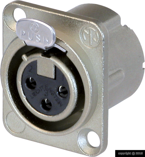 [1127] Neutrik - NC-3-FDLX - XLR femelle - chassis - 3 pin