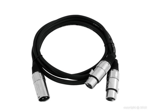 [30225207] Omnitronic - 1x XLR M 3p > 2x XLR F 3p - 50cm