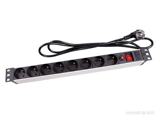 [EBP08PDU] Perel - Bloc multiprises rackable 19"/1U