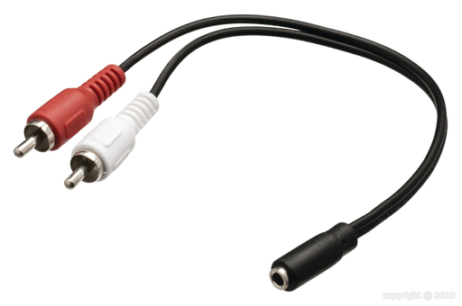 [VLAB22255B02] Value Line - câble adaptateur - 2x RCA mâle > Jack 3,5mm stéréo femelle