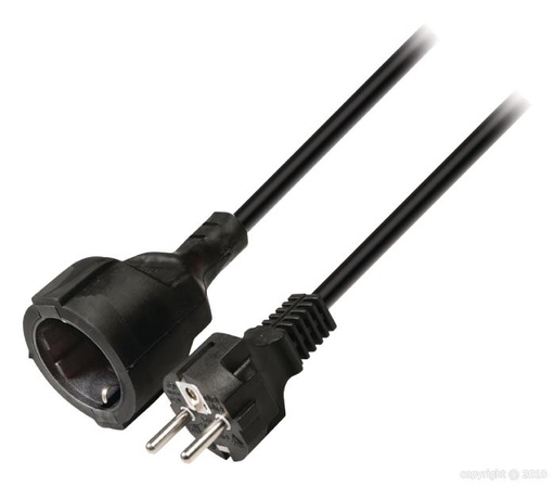 [VLEP10200B50] Valueline - Rallonge - Schuko M/F - Noir - 5m