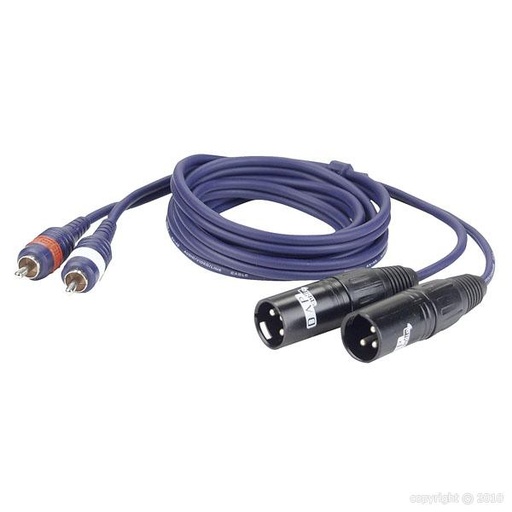 [FL263] DAP Audio - 2 RCA Male L/R > 2 XLR/M 3p - Câble 3 m